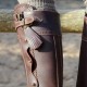 071MBL -Braune Leder Reitstiefel mit dünner Gummisohle
